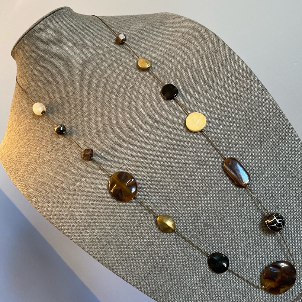Vintage Tortoise/Gold/Bronze Tones Statement Necklace